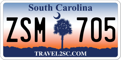 SC license plate ZSM705