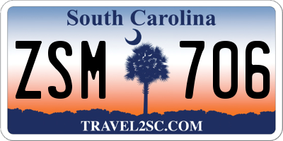SC license plate ZSM706