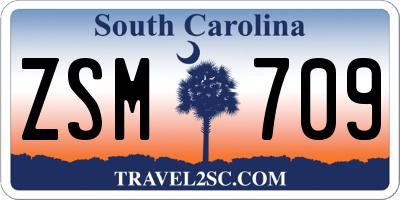 SC license plate ZSM709