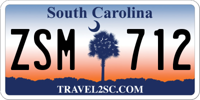 SC license plate ZSM712
