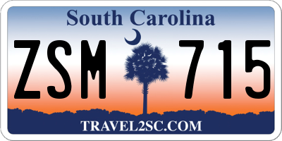 SC license plate ZSM715