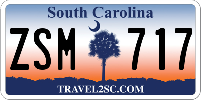 SC license plate ZSM717