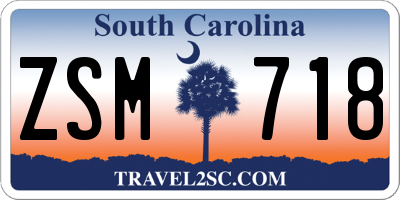 SC license plate ZSM718