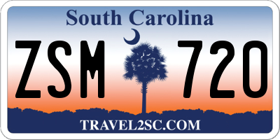 SC license plate ZSM720
