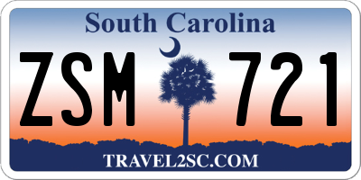 SC license plate ZSM721