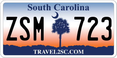 SC license plate ZSM723