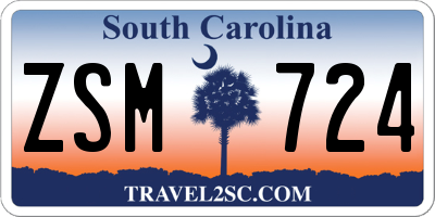 SC license plate ZSM724