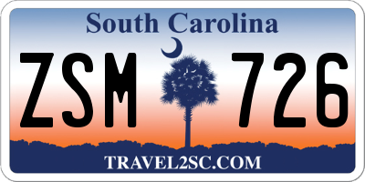 SC license plate ZSM726