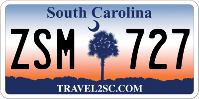 SC license plate ZSM727