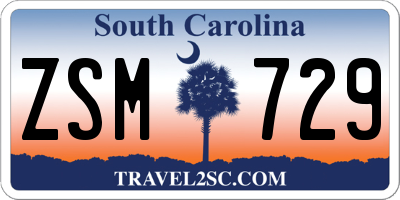 SC license plate ZSM729