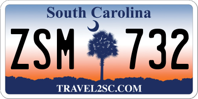 SC license plate ZSM732