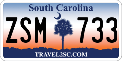 SC license plate ZSM733