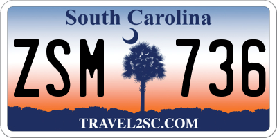 SC license plate ZSM736