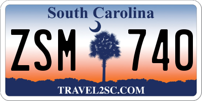 SC license plate ZSM740
