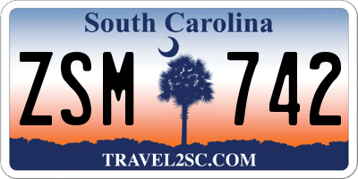 SC license plate ZSM742