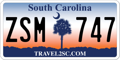 SC license plate ZSM747