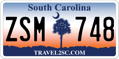 SC license plate ZSM748