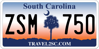 SC license plate ZSM750