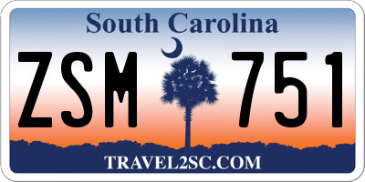 SC license plate ZSM751