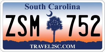 SC license plate ZSM752