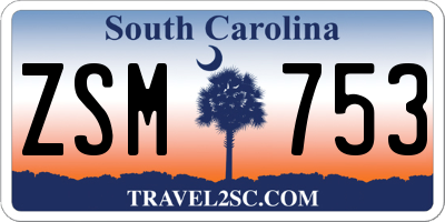 SC license plate ZSM753
