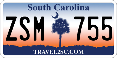 SC license plate ZSM755