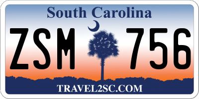 SC license plate ZSM756