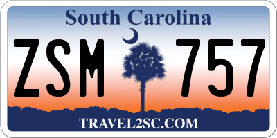 SC license plate ZSM757