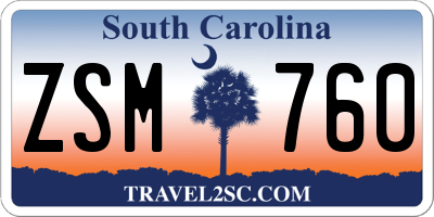 SC license plate ZSM760