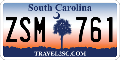 SC license plate ZSM761