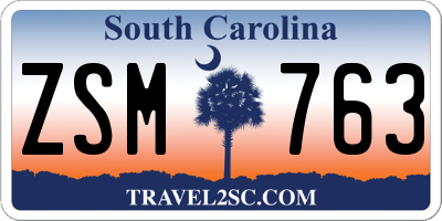 SC license plate ZSM763