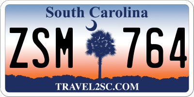 SC license plate ZSM764