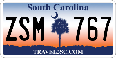 SC license plate ZSM767