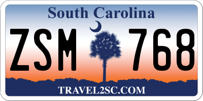 SC license plate ZSM768