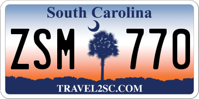 SC license plate ZSM770