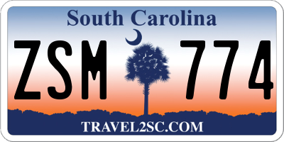 SC license plate ZSM774