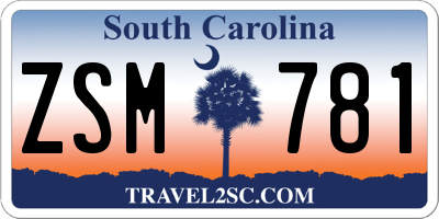 SC license plate ZSM781