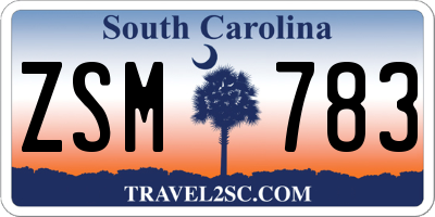 SC license plate ZSM783