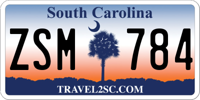 SC license plate ZSM784