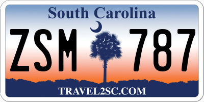 SC license plate ZSM787