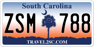 SC license plate ZSM788