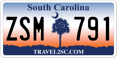 SC license plate ZSM791