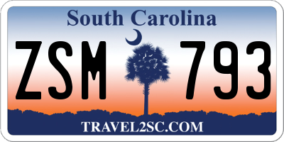 SC license plate ZSM793