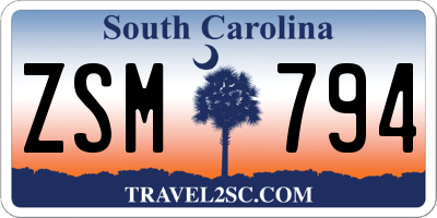 SC license plate ZSM794