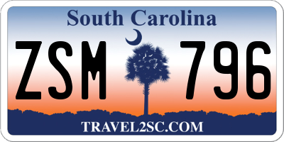 SC license plate ZSM796