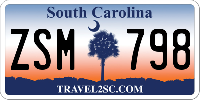 SC license plate ZSM798