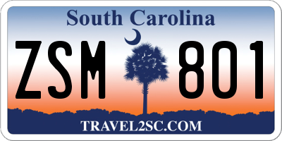 SC license plate ZSM801