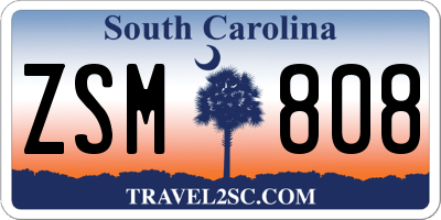 SC license plate ZSM808
