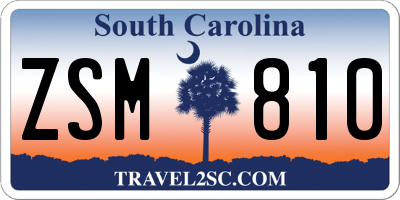 SC license plate ZSM810