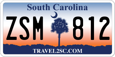 SC license plate ZSM812